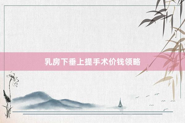 乳房下垂上提手术价钱领略