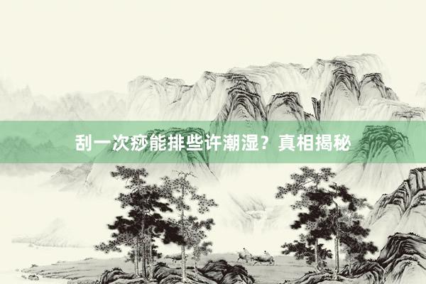 刮一次痧能排些许潮湿？真相揭秘